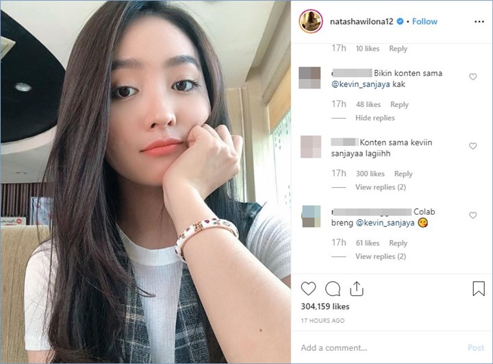 warganet meminta natasha wilona membuat kolaborasi youtube dengan kevin sanjaya