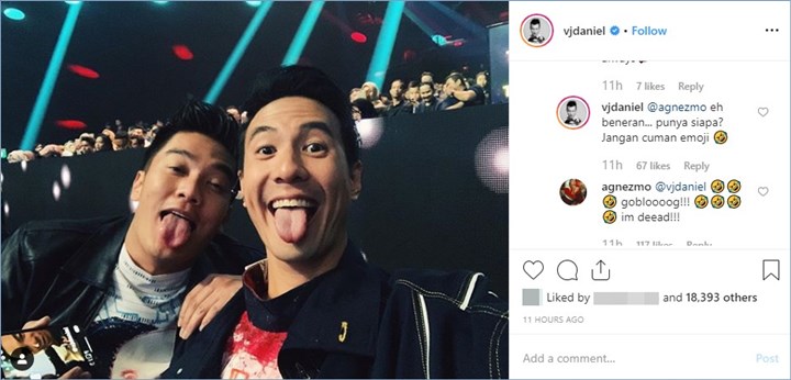 agnez mo mengomentari foto daniel mananta