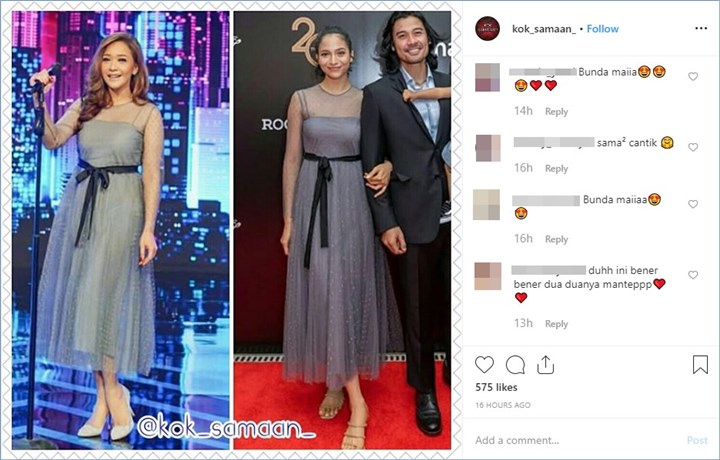 maia estianty dan putri marino mengenakan busana sama dengan harga 13 juta rupiah