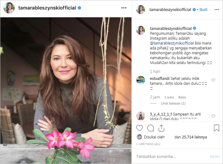 Geram Media Online Salah Tulis Kredit Foto, Tamara Bleszynski Langsung Buat Pengumuman Ini
