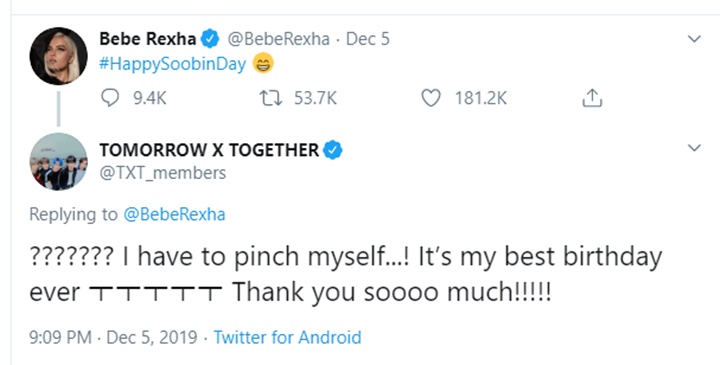 Bebe Rexha ucapkan ulang tahun untuk Soobin
