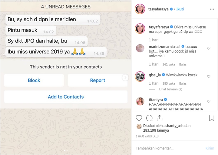 Kelewat Cantik, Tasya Farasya Sampai Dikira Miss Universe 2019 Oleh Driver Ojol