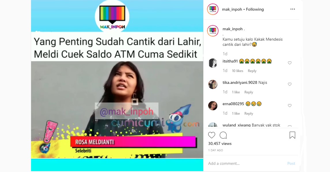 Disinggung Soal Saldo ATM Cuma 1 Digit, Rosa Meldianti: Yang Penting Cantik dari Lahir