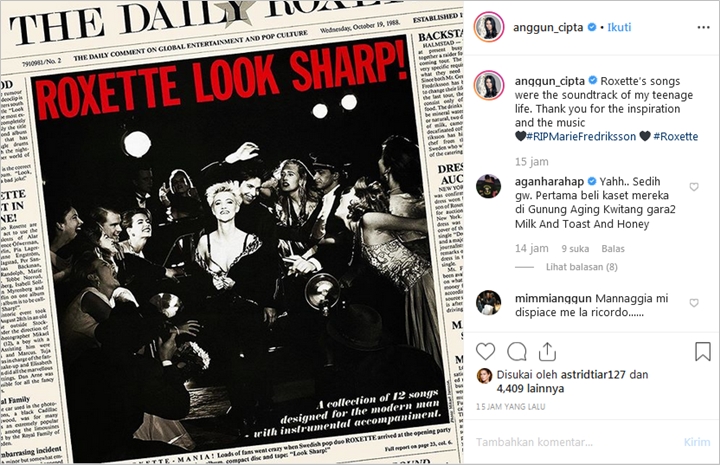 Sedih Dengar Kabar Marie Fredriksson Meninggal, Anggun Kenang Masa Remaja Ditemani Lagu Roxette