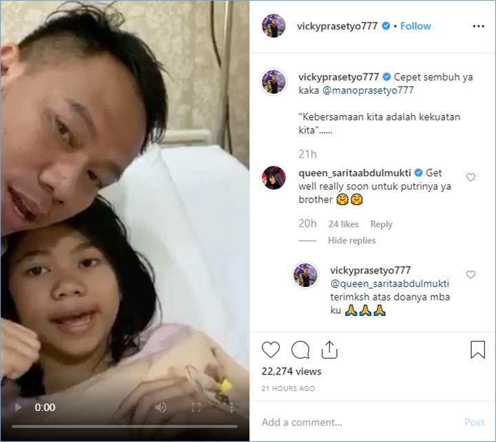 vicky prasetyo merawat sang putri yang tengah sakit