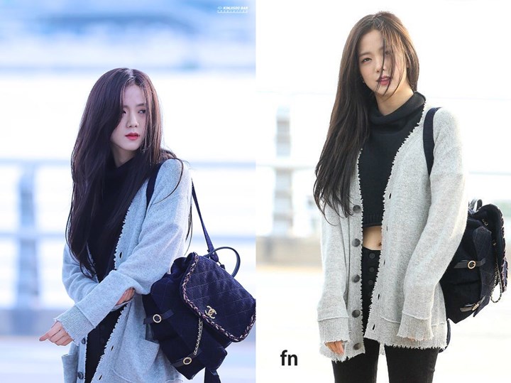 Cardigan Abu-abu Bikin Terlihat Manis Seperti Jisoo