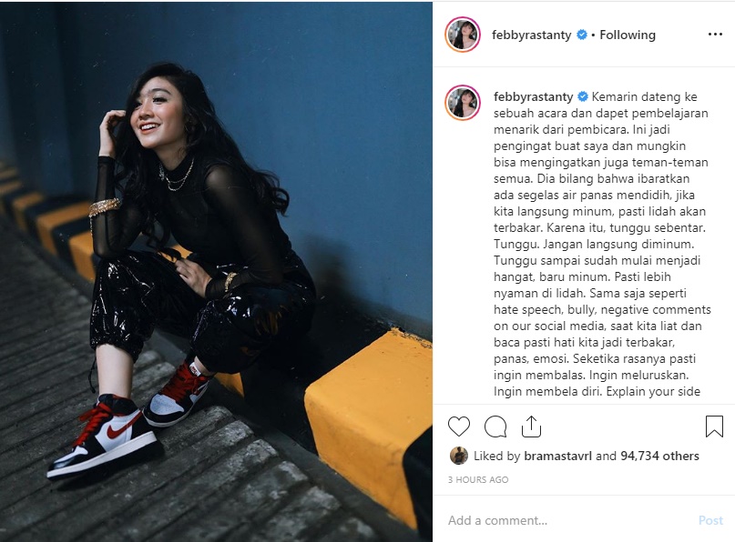 Postingan Febby Rastanty Saat ‘Gabut’ di Pesawat Dapat Like dari Verrell Bramasta, Seperti Apa?