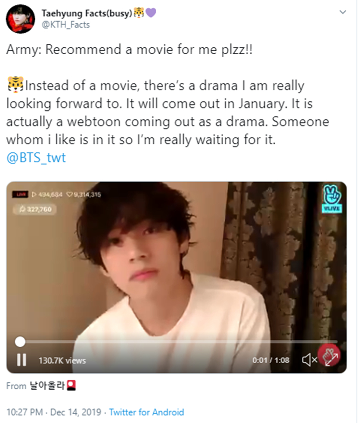 Bersahabat Dekat, Manisnya Perlakuan V BTS Pada Park Seo Joon Saat Fans Tanyakan Hal Ini