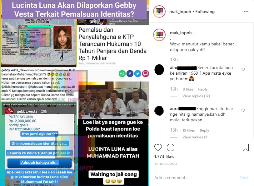 Dituduh Palsukan Identitas, Lucinta Luna Terancam Hukuman 10 Tahun Penjara?