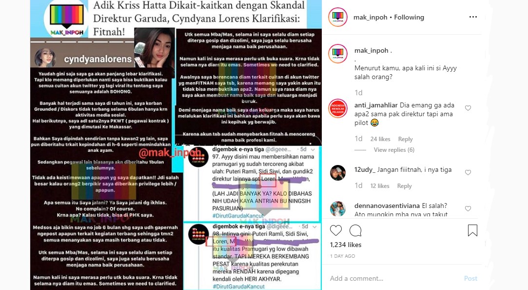 Cyndyana Lorens Adik Kriss Hatta Akhirnya Buka Suara, Tepis Isu Selir Malah Disindir \'Nantang\'