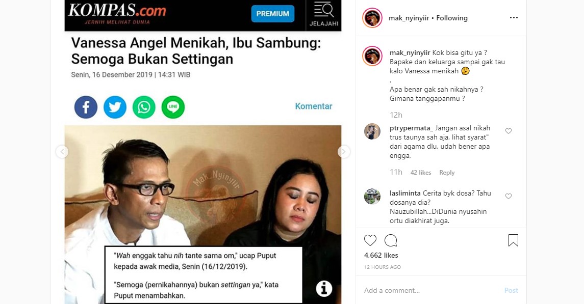 Ayah Vanessa Angel Berang Sebut Pernikahan Sang Putri Tidak Sah, Ibu Sambung Beri Respons Berbeda