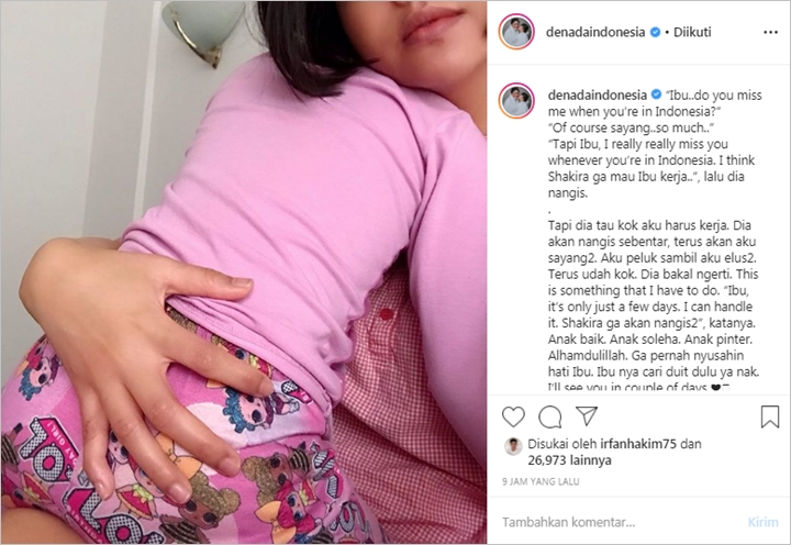 Sibuk Bekerja, Denada Tulis Pesan Haru untuk Sang Anak