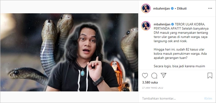 Heboh Teror Ular Kobra Masuk Rumah Warga, Mbah Mijan Ungkap Makna Menakutkan Ini