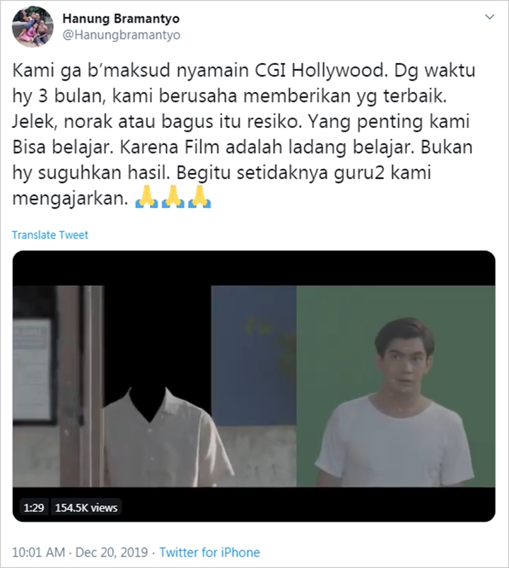 Efek CGI \'Habibie & Ainun 3\' Dikritik Netter, Hanung Bramantyo Berikan Pernyataan Ini