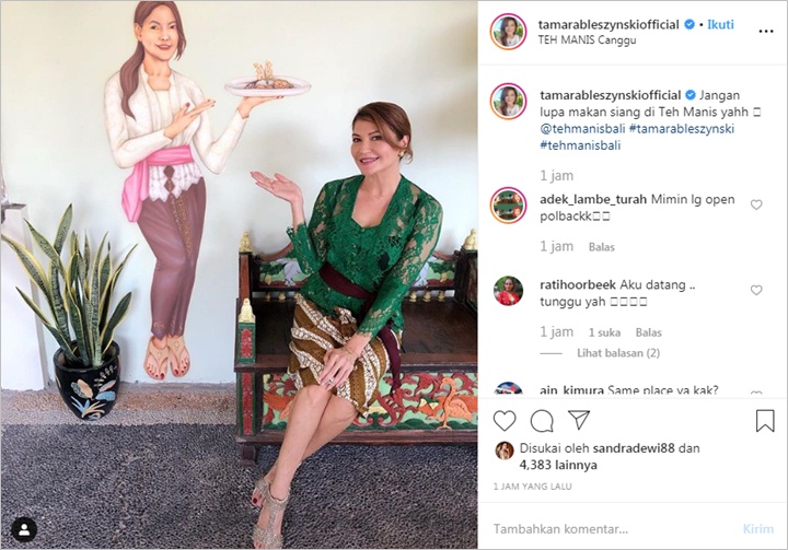 Akhirnya Warung Makan Teh Manis Bali Tamara Bleszynski Buka Kembali