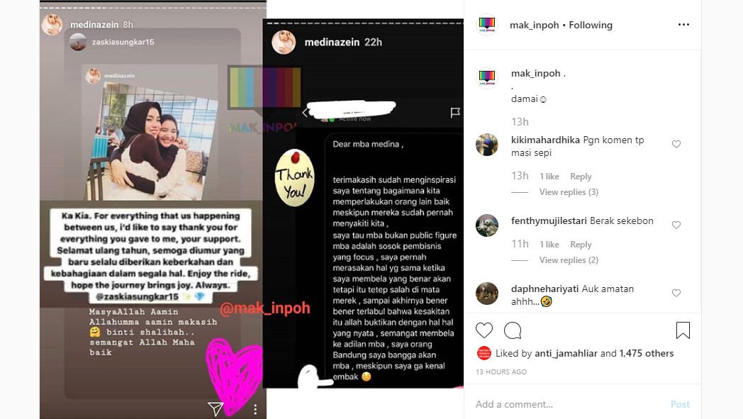Kasus Masih Berlanjut, Medina Zein Ucapkan Selamat Ultah ke Zaskia Sungkar Malah Disindir Gimik