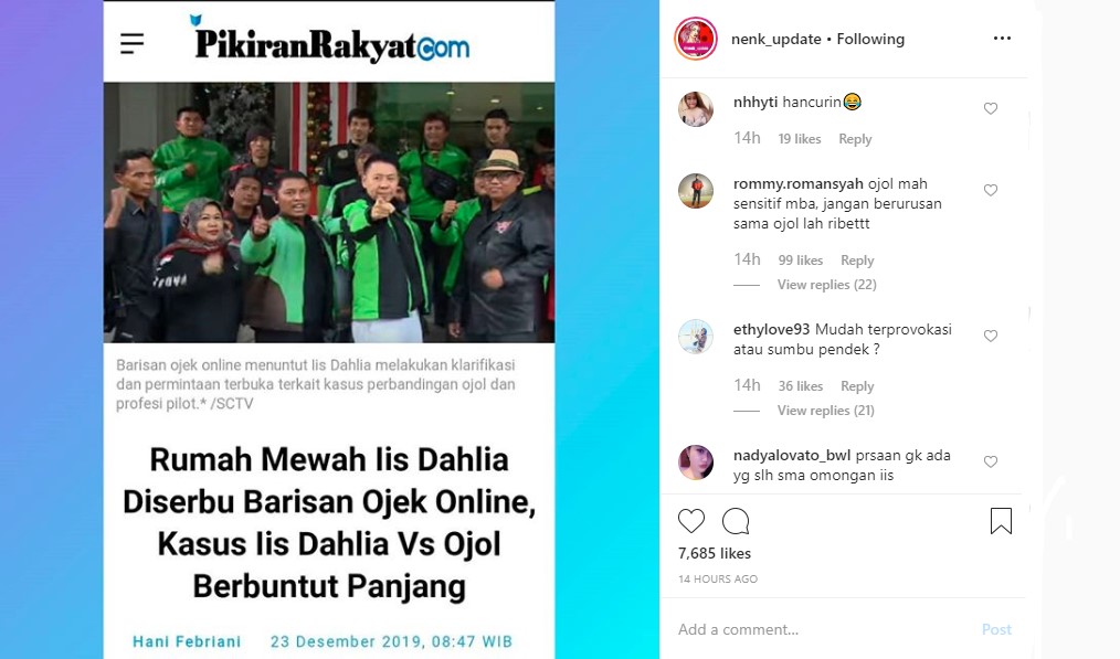 Somasi Tak Digubris, Rumah Iis Dahlia Dikepung Sopir Ojol Tuai Pro-Kontra