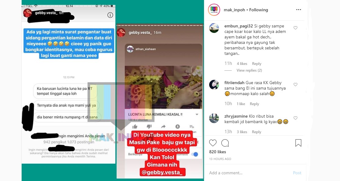 Makin \'Serang\' Lucinta Luna dengan Beber Fakta Terbaru, Kini Gebby Vesta Malah Dituding Pansos