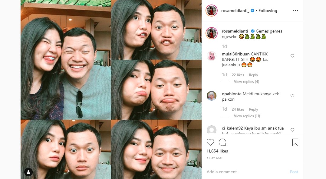 Rosa Meldianti Tunjukkan Ekspresi Konyol Bareng Pacar, Wajah Makin Mirip Jadi Sorotan