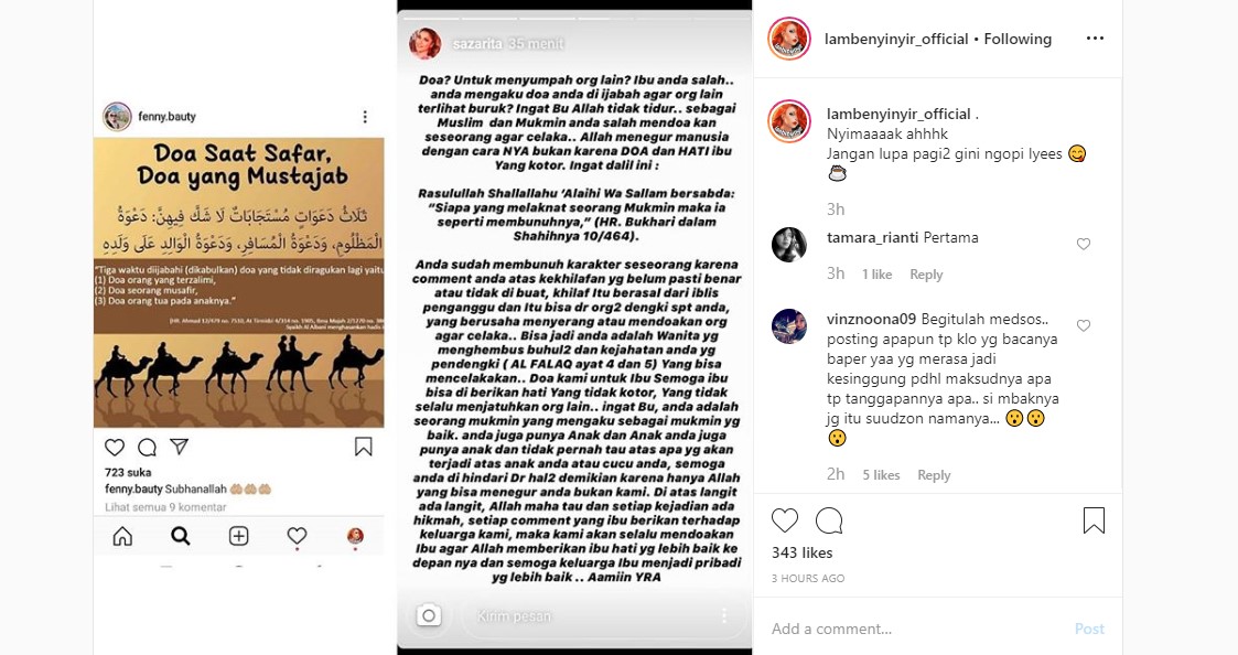 Tak Terima, Sarah Azhari \'Balas\' Unggahan Doa Mertua Irwansyah Lewat Ayat Suci Soal Wanita Pendengki