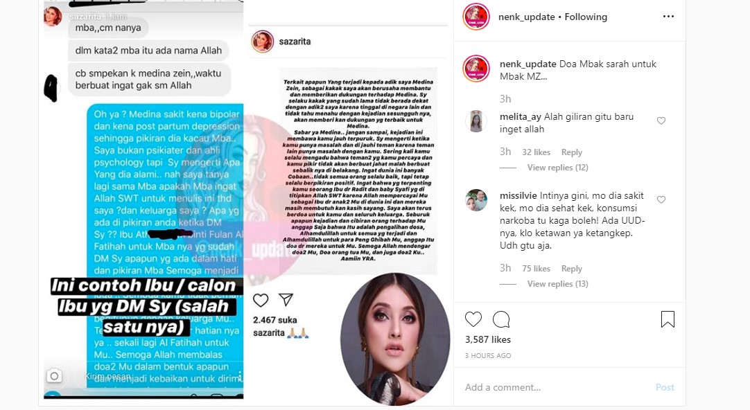 Diminta Agar Tak Bawa-Bawa Tuhan, Sarah Azhari \'Ngegas\' Sambil Singgung Penyakit Bipolar Medina Zein