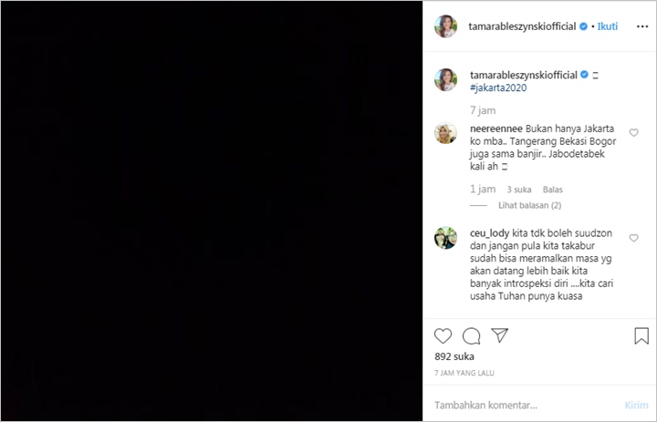 Tamara Bleszynski Prihatin Musibah Banjir Jakarta, Tulis Pesan Menohok hingga Pajang Foto \'Hitam\'