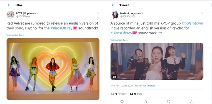 Red Velvet Dirumorkan Bakal Rilis \'Psycho\' Versi Inggris Yang Jadi OST \'Birds of Prey\'