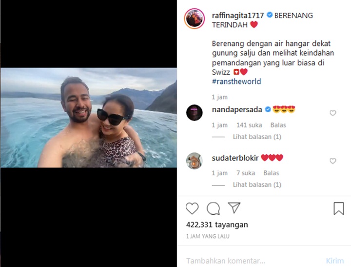 Video Berenang Raffi Ahmad di Swiss