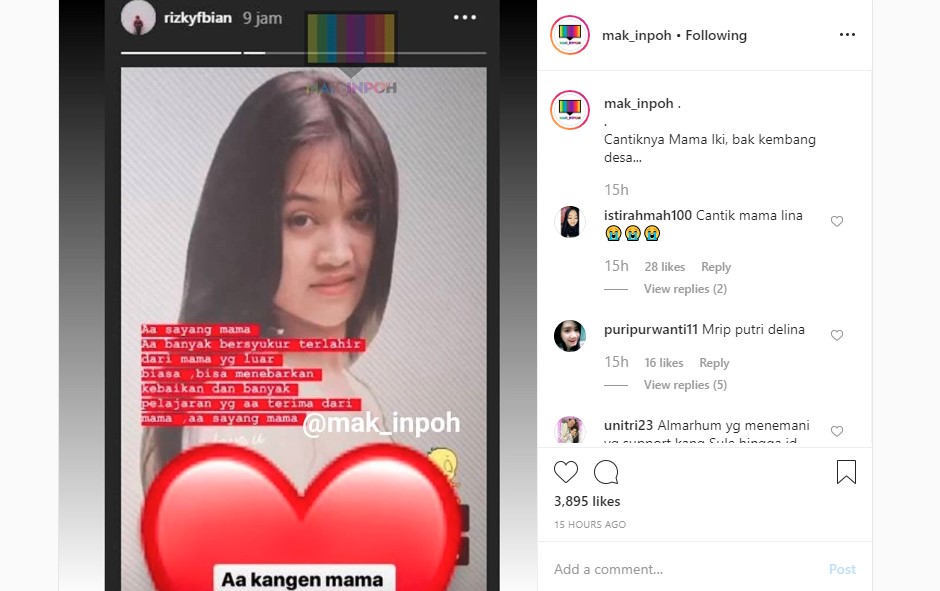 Rizky Febian Ungkap Cinta ke Mendiang Ibu, Foto Masa Muda Eks Istri Sule Justru Curi Perhatian