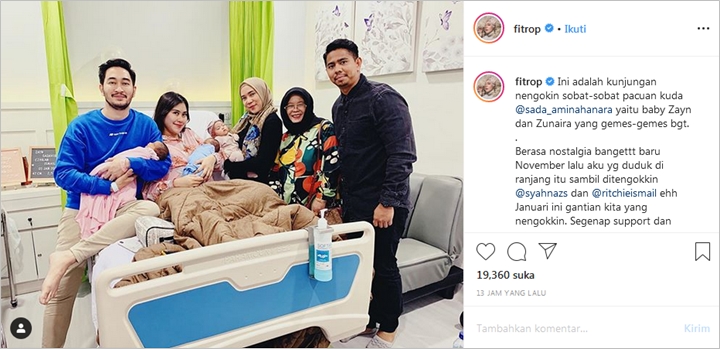 Fitri Tropica Jenguk Syahnaz Sadiqah, Sebutan Unik Bayi Kembar Jadi Sorotan
