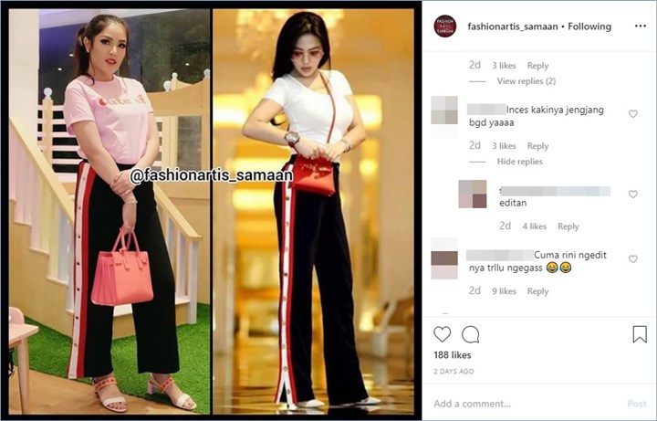 syahrini dan nindy mengenakan fashion item sama
