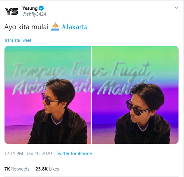 Yesung unggah di Twitter