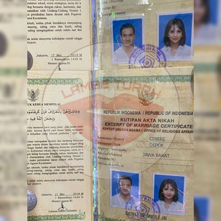 Buku Nikah Vanessa Angel Dibocorkan Akun Gosip, Dugaan Settingan Auto Terbantah