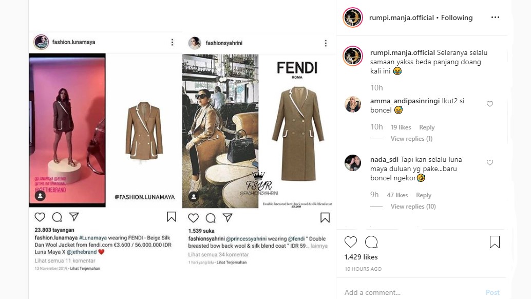 Luna Maya dan Syahrini Tampil Kembar dengan Baju Senada, Selera Terbukti Sama?