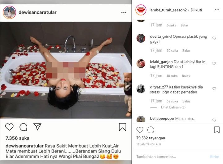 Bikin Geleng-Geleng, Dewi Sanca Nekat Buat Aksi Tak Senonoh Auto Banjir Cibiran