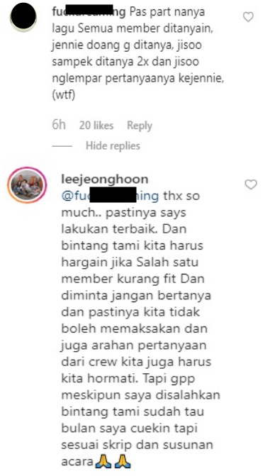 Lee Jeong Hoon Akhirnya Buka Suara Usai Disebut Cuek ke Jennie BLACKPINK