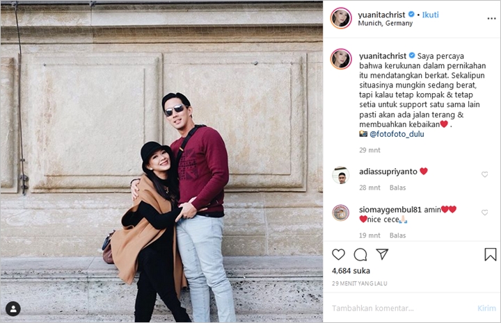 Meski Belum Genap Satu Tahun, Yuanita Christiani Percaya Rukun dalam Pernikahan Bawa Berkat