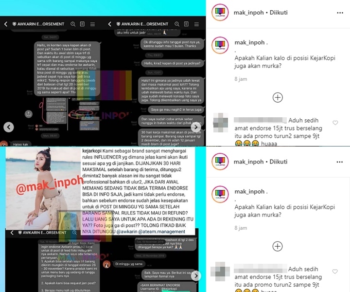 Beredar Bukti Manajemen Endorsement Yang Ruwet, Profesionalitas Awkarin Dipertanyakan