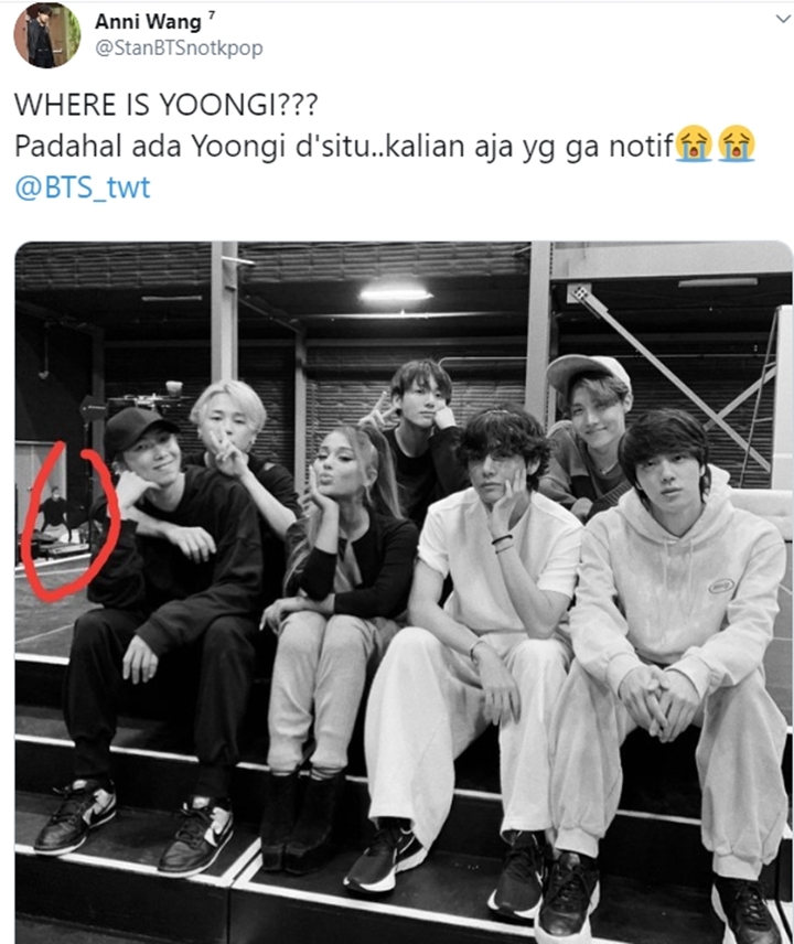 Kocak, ARMY \'Akali\' Foto BTS Bareng Ariane Grande Ini Agar Suga Ada Di Dalamnya