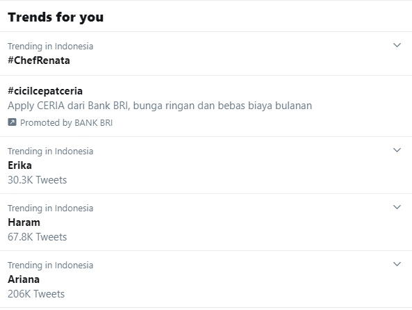 Mejeng di Trending Topic Lagi, Warga Twitter: Harta, Tahta, Chef Renatta