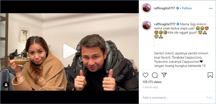 raffi ahmad mencari nama calon anak kedua