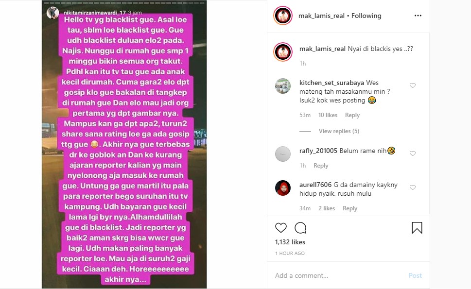 Nikita Mirzani Ungkap Rasa Syukur Usai di Blacklist Salah Satu TV Malah Tuai Peringatan Keras