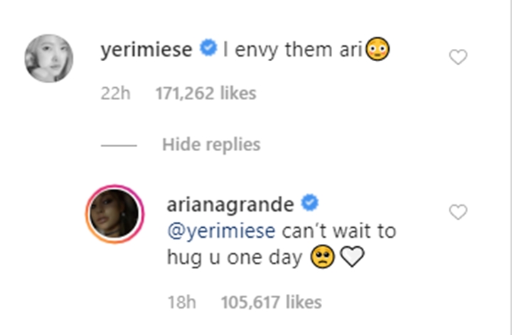 Iri Dengan BTS, Yeri Red Velvet Dapat Balasan Manis Dari Ariana Grande