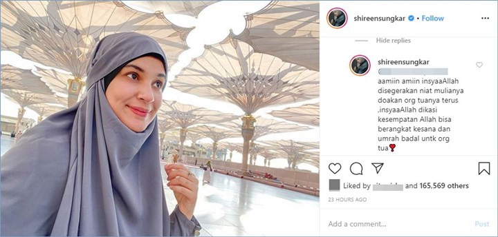 shireen sungkar membalas komentar warganet