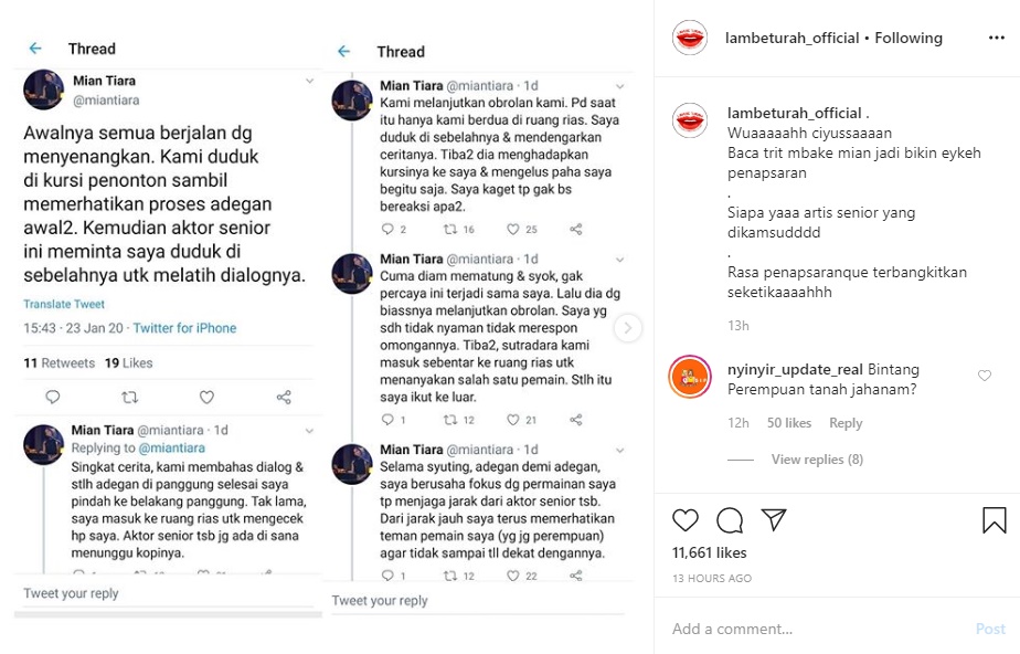 Viral, Cerita Mian Tiara Pemain Film ‘Perempuan Tanah Jahanam’ Dilecehkan Aktor Senior