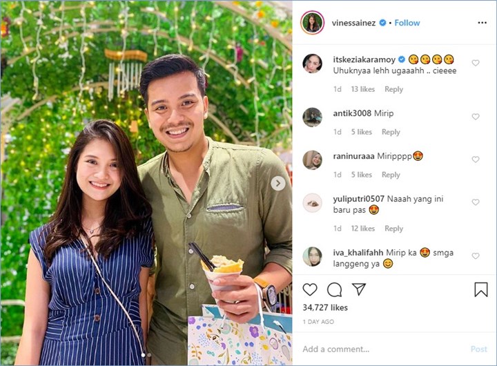 vinessa inez dan kekasihnya