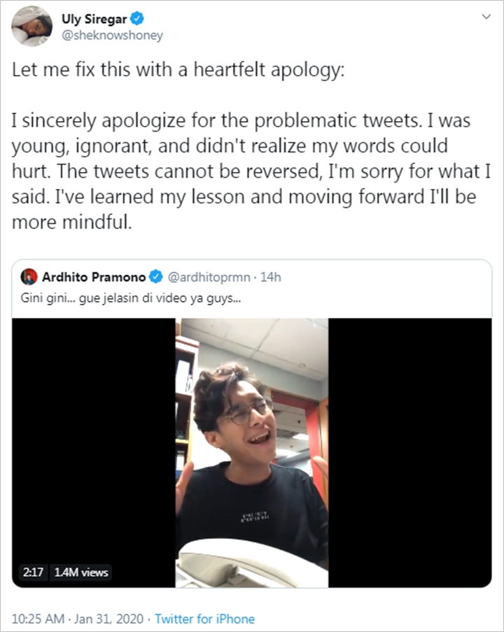 Video Klarifikasi Ardhito Pramono Direvisi Netter, Jadinya Seperti Ini