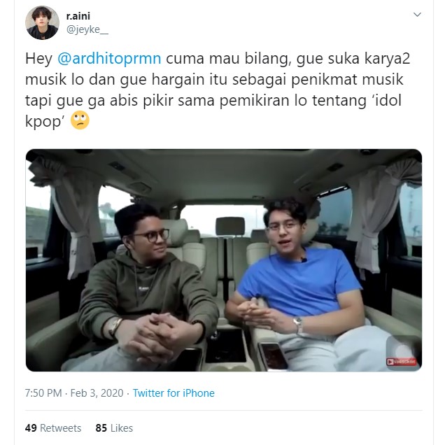Kontroversi Lagi, Ardhito Pramono Tuai Kritik Sebut Idol K-Pop Menang Visual