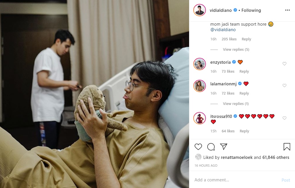 Vidi Aldiano Peringati Hari Kanker Sedunia, Enzy Storia dan Marion Jola Tinggalkan Komentar Senada