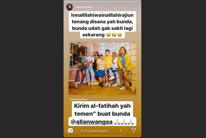 Fahmi Aditian Kabarkan Allan Wangsa Meninggal